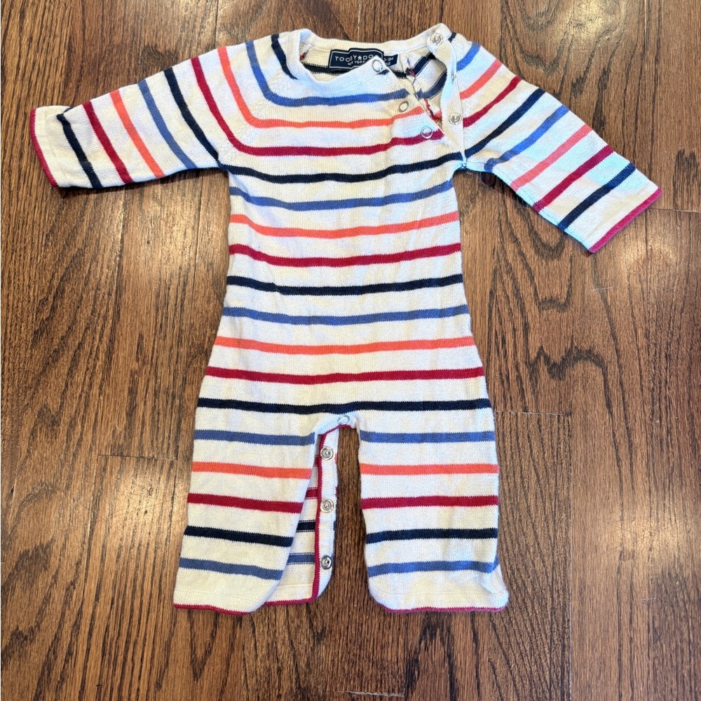 Toobydoo Baby Jumpsuit long-sleeve‎ multi-colored striped pattern